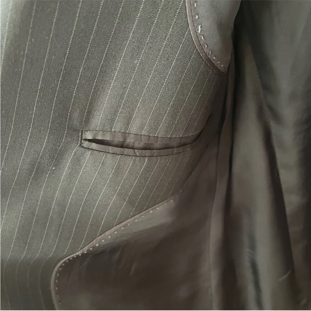 Brooks Brothers Wool Sport Coat Black Pinstripe 44L